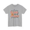 Herbstliches T-Shirt | Herbstlaub und Kürbisse