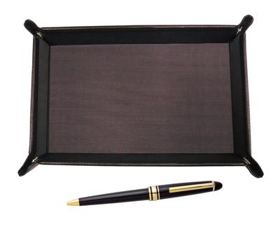 Shibochoco Color Cowhide Pen Tray with Metal Ring Cap Sliding Retro Pen Set TRATYO-8838B