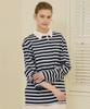 Collar Stripe Over-Fit Long Sleeve - Navy
