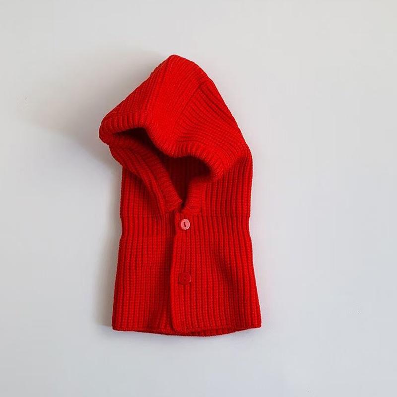 Autumn And Winter  Solid Color Warm Ear Protection Baby Hat Solid Color Windproof Children'S Wool Knitted Hat