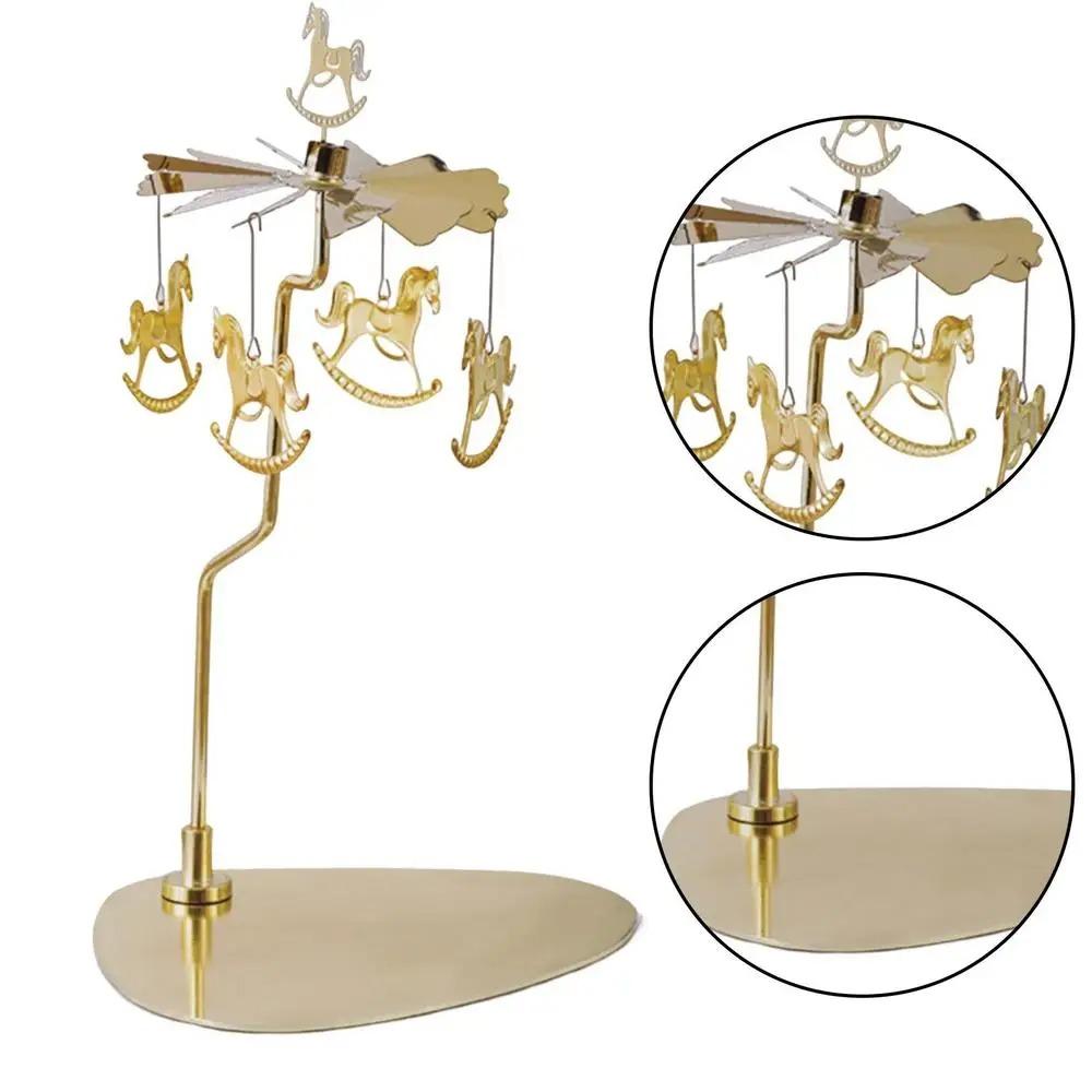 Gold/Silver Rotating Candlestick Stainless Steel Tealight Holder Rotary Candle Holder  Party