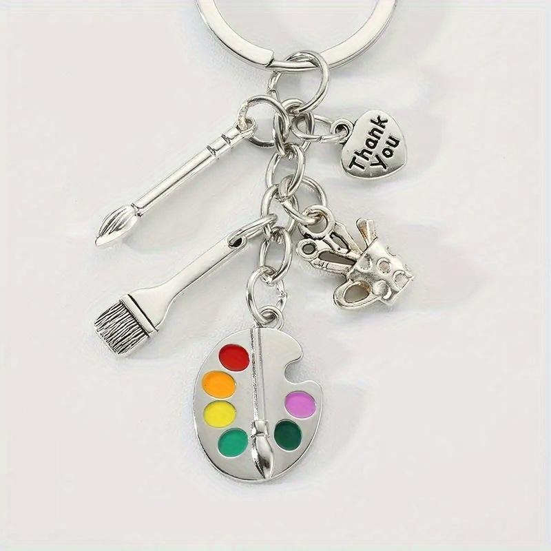 1pc Paintbrush Love Pen Holder Pendant Keychain Letter Drawing Board Palette, Graduation Season Teacher's Day Thanksgiving Gift, Backpack Pendant
