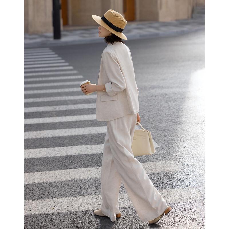 Demana Women's Linen Lyocell Blend Relaxed Suit