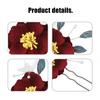 Classic Metal Flower Hairpin With Silk Flower Design For Women Traditional Outfits