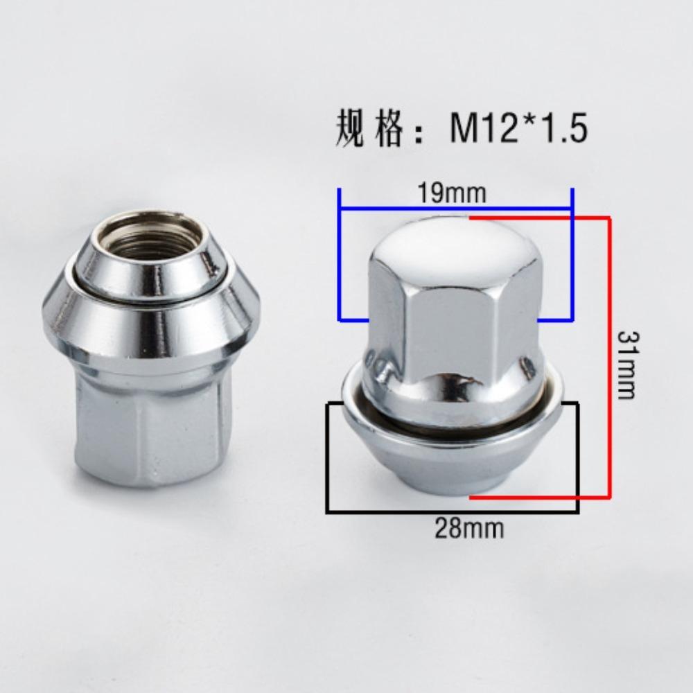 20pcs Wheel Lug Nuts Screws for Ford Focus Mondeo Kuga EcoSport M12x1.5 Hex 19mm Thickness 31mm