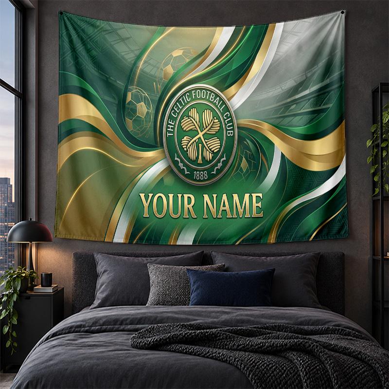 Personalisierte Wandbehänge Celtic FC Muster Kunst Hintergrundtuch