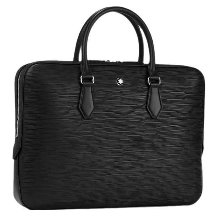 Montblanc Meisterstück 4810 Hexagonal White Star Zipper Leather Briefcase Men Briefcase Black 130912