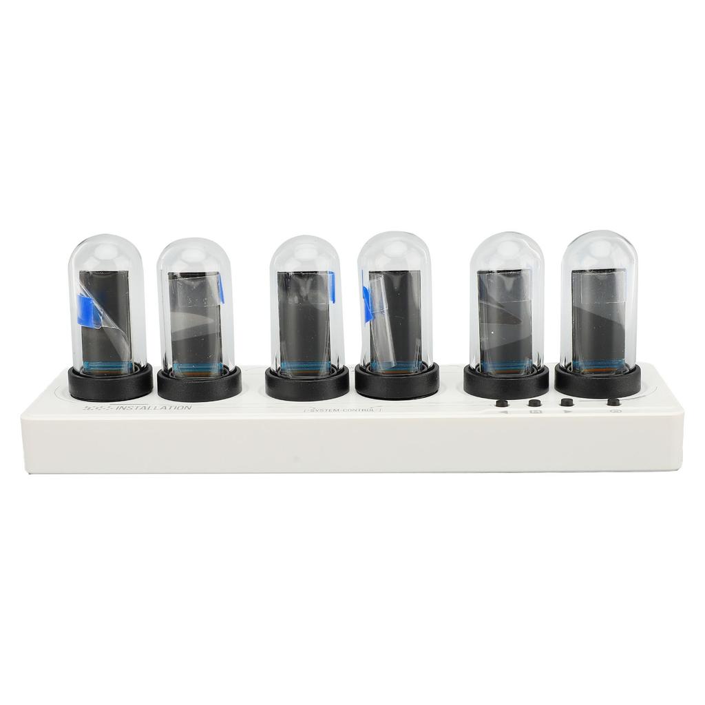 Tube Clock Kit Wireless Control with 6 Bit LCD Screen 12 24 Hours RGB Backlit Desktop Decoration