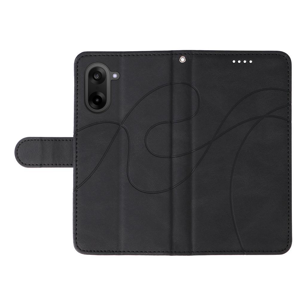 For OnePlus Nord CE5 5G/OnePlus Ace 5 Racing 5G Wallet Case Leather Phone Cover Stand with Curved Line Design