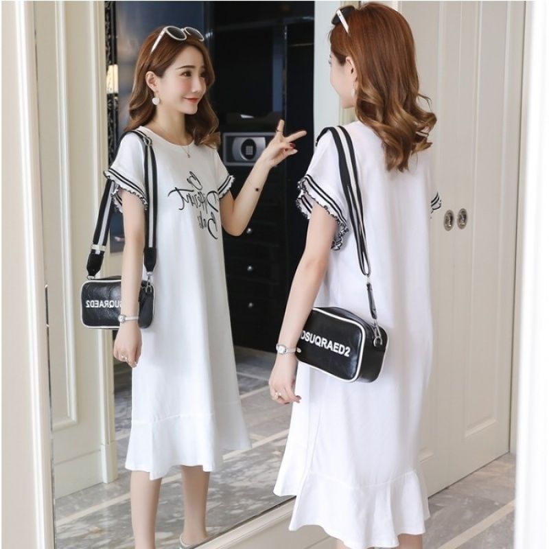 

Летнее платье для беременных без рукавов летняя мода свободная длинная юбка рыбий хвост платье для беременных круглый вырез юбка тренд XXXL recommends 165-92.5 kg