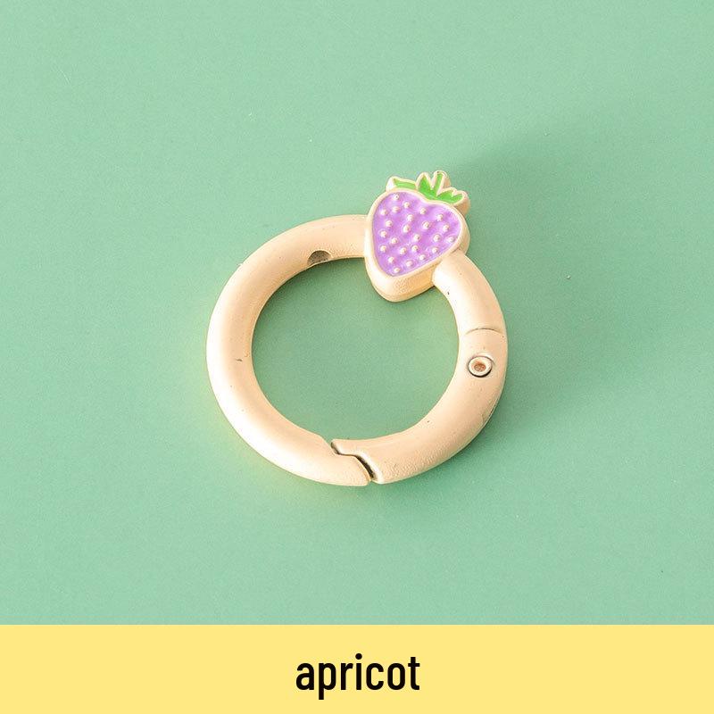 Baked Paint Strawberry Spring Ring Keychain Jewelry Hardware Accessory