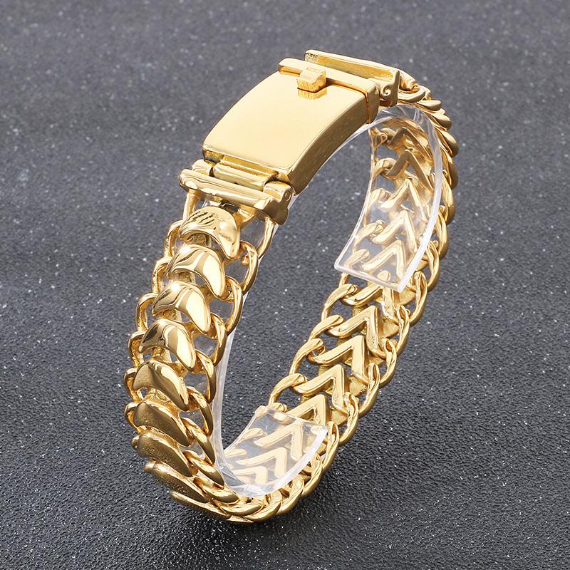 19mm Polished Cast Chain Men's Bracelet - Stainless Steel 316L - KB23390-D