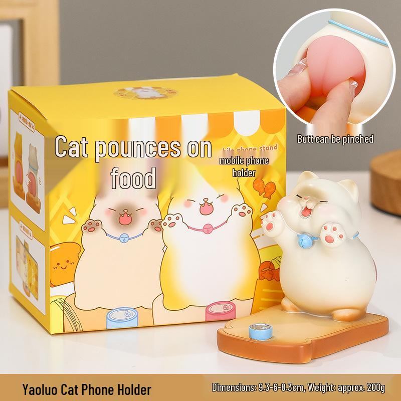 Resin Cartoon Phone Holder - Creative Small Ornament Figure