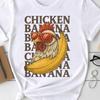 Retro Chicken Banana Meme Shirt, Funny Animal & Fruit Mashup Tee, Repeating Text Vintage Style Gift For Food Joke Lovers