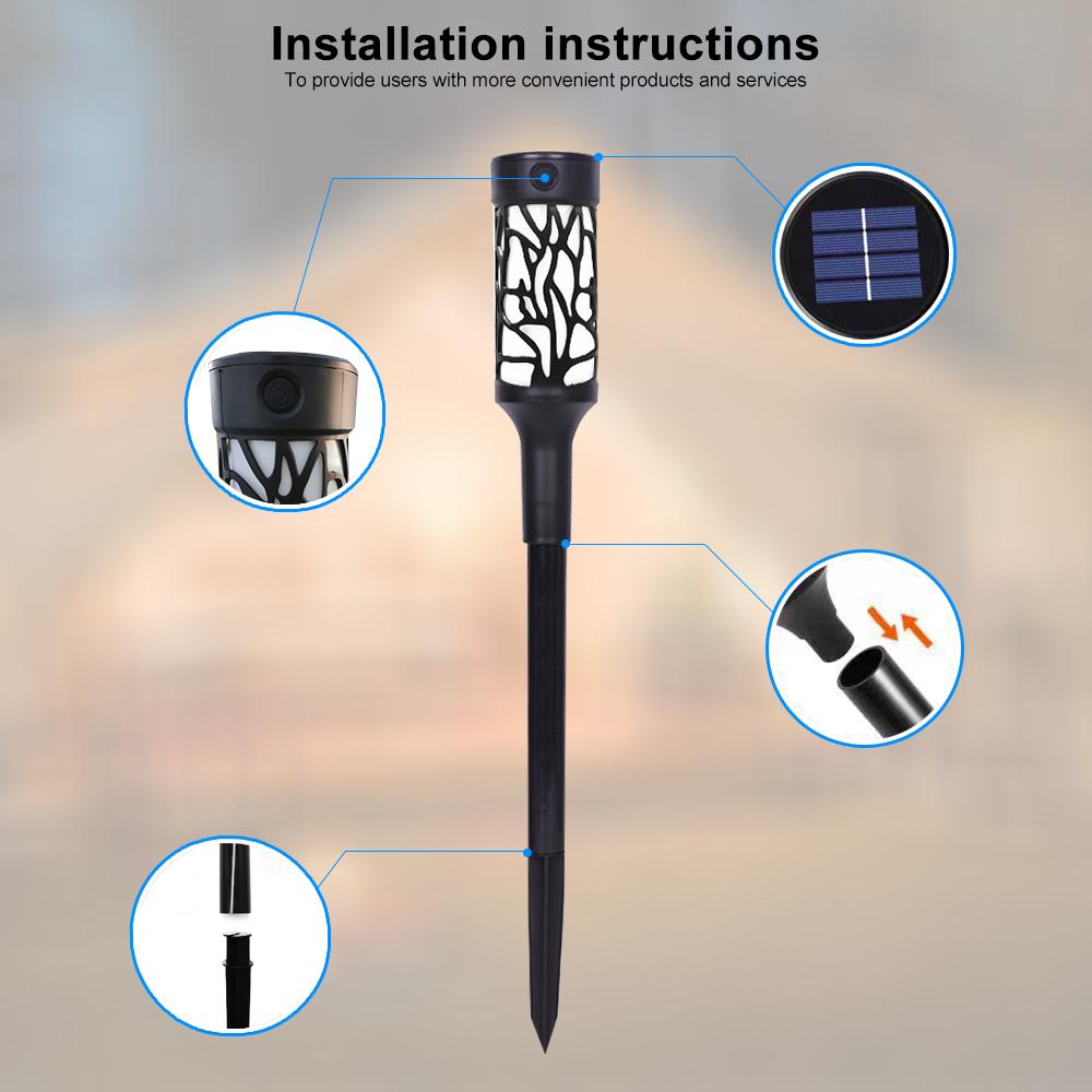 Solar Fackelleuchten Außen Wasserdicht LED Solar Flackernde Tanzende Lichter Garten Landschaftsbeleuchtung Dekor Halloween Terrasse