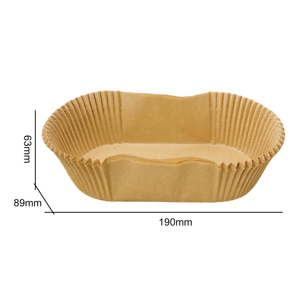 40x Oval Paper Baking Cup, Heat Resistant, Rectangle Cake Paper Tray Boat Shape