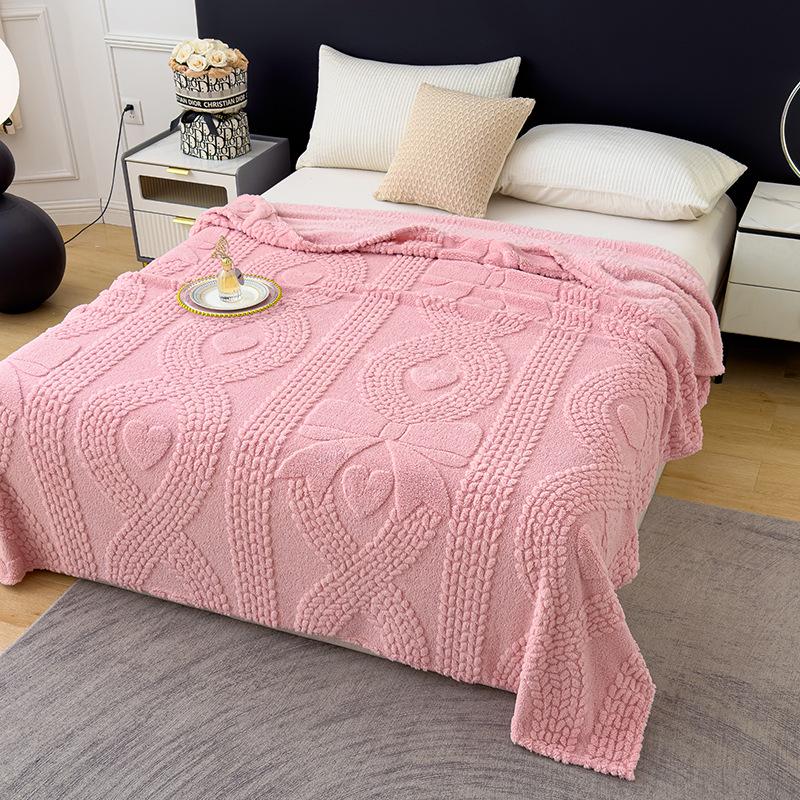 Double-Sided Velvet Cloud Mink Flannel Jacquard Blanket - Multifunctional Throw Gift.