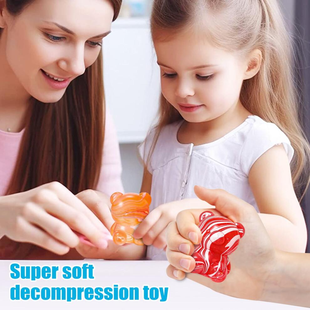 Bear Squeeze Sensory Fidget Toy – Cute Malt Sugar Bear for Adults, Anxiety & Stress Relief, Office/Valentine Party Favor, Compatible with All Ages