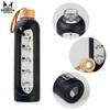 1000 Ml Glass Water Bottle With Silicone Case (Black)