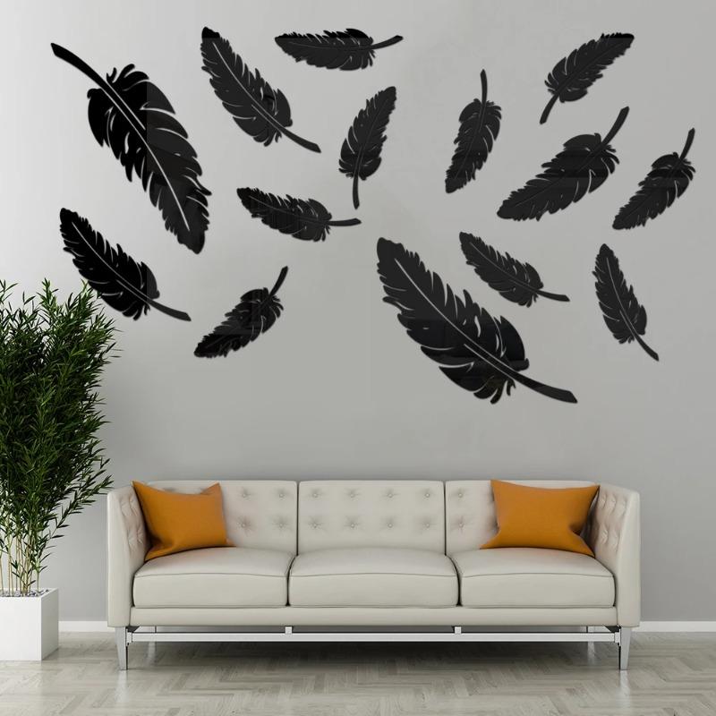 

Feather Mirror Wall Sticker Room Bedroom Feather Wall Decoration Children s Room Wall Creative Sticker Bathroom Accessories Gift