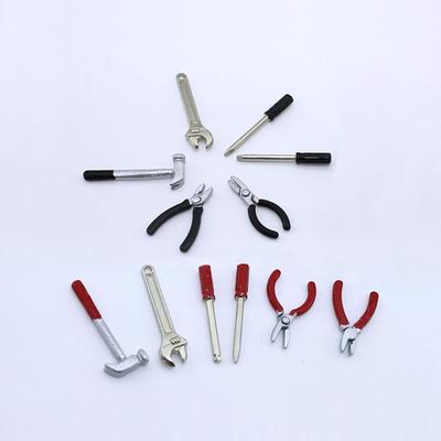 Miniature Tool Set: Hammer, Wrench, Screwdriver, Pliers for Dollhouses & Ob11 Accessories