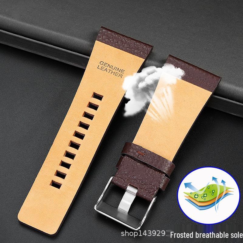 

Совместимый ремешок для часов из натуральной коровьей кожи для Diesel DZ4344 DZ4323 DZ1657 DZ4318 - Большой циферблат, мужской 28 мм 30 мм 32 мм 32mm