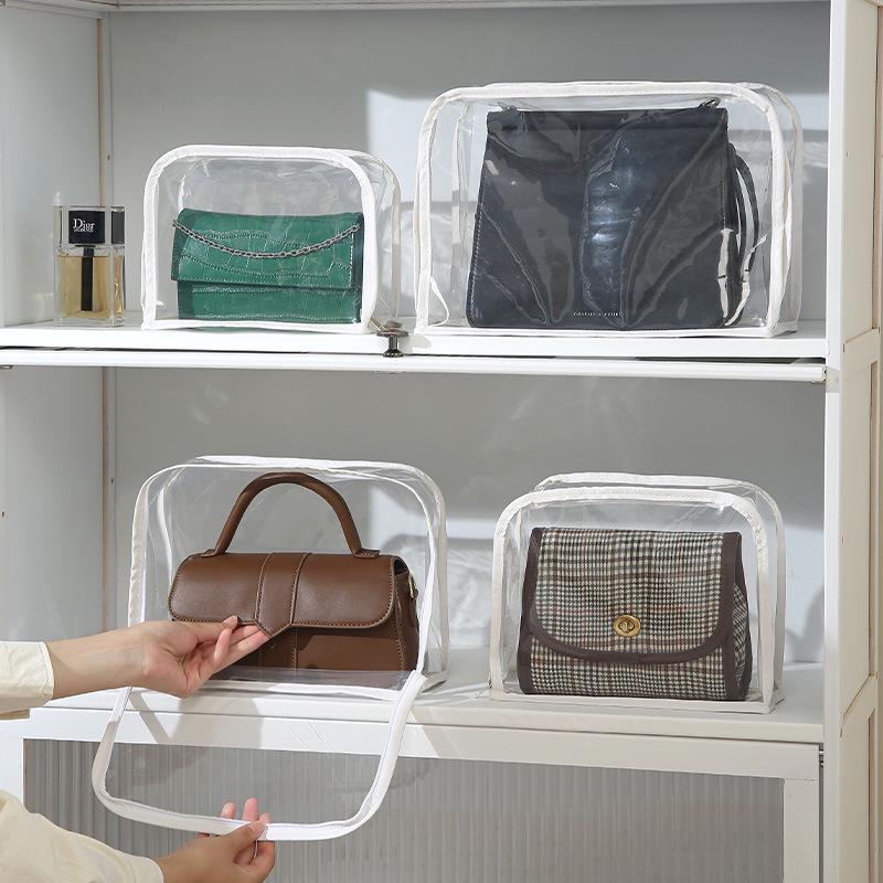 Clear Dustproof Moisture-Resistant PU Storage Bag for Luxury Handbags