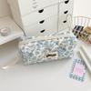 Large Capacity Pencil Case Floral Print Pen Bag Bows Pencil Bag School Supplies For Students