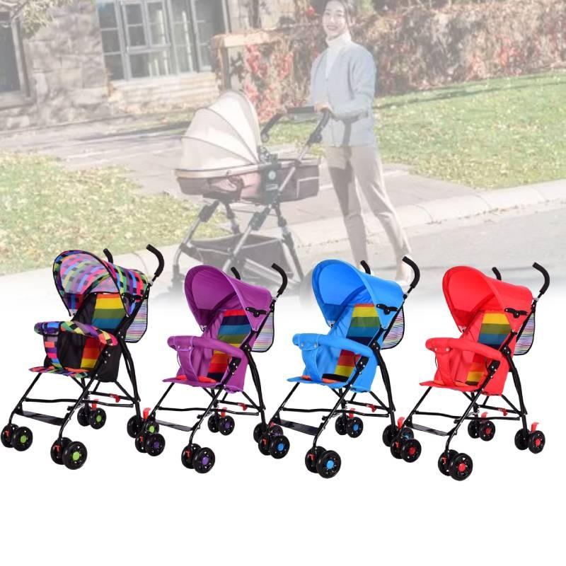 Stroller Ultra Kids Lightweight Foldable Convertible Seat One Button Rotation