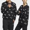 adidas Men's Black All-Over Print Logo Crew Neck Sweatshirt HE7447