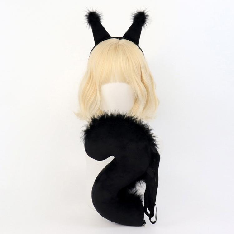 Animal Squirrel Costume Set,Squirrel Ears and Tail Set Animal Fancy Dress Kit for Birthday Party Halloween Cosplay Props