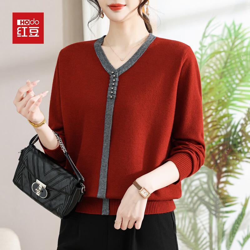 

Hodo 2026 Spring Women s V-neck Knitted Sweater 2XL