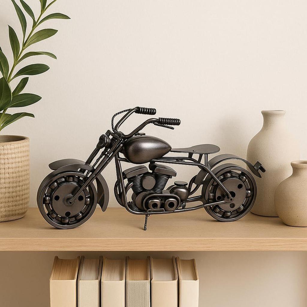 Motorcycle Gifts for Men Unique, Birthday Gifts for Men & Women Riders, Vintage Home Office Decor, Scrap Metal Motorcycle Art