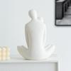 European Style Ceramic Love Figure Sculpture Abstract Sitting Yoga Ornament Living Room Office Human Figurine Home Decoration