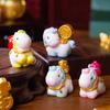 1/4Pcs 2026 Horse Year Miniature Landscape Ornaments Zodiac Cartoon Lucky Pony Diy Car Decoration Office Desktop Decor