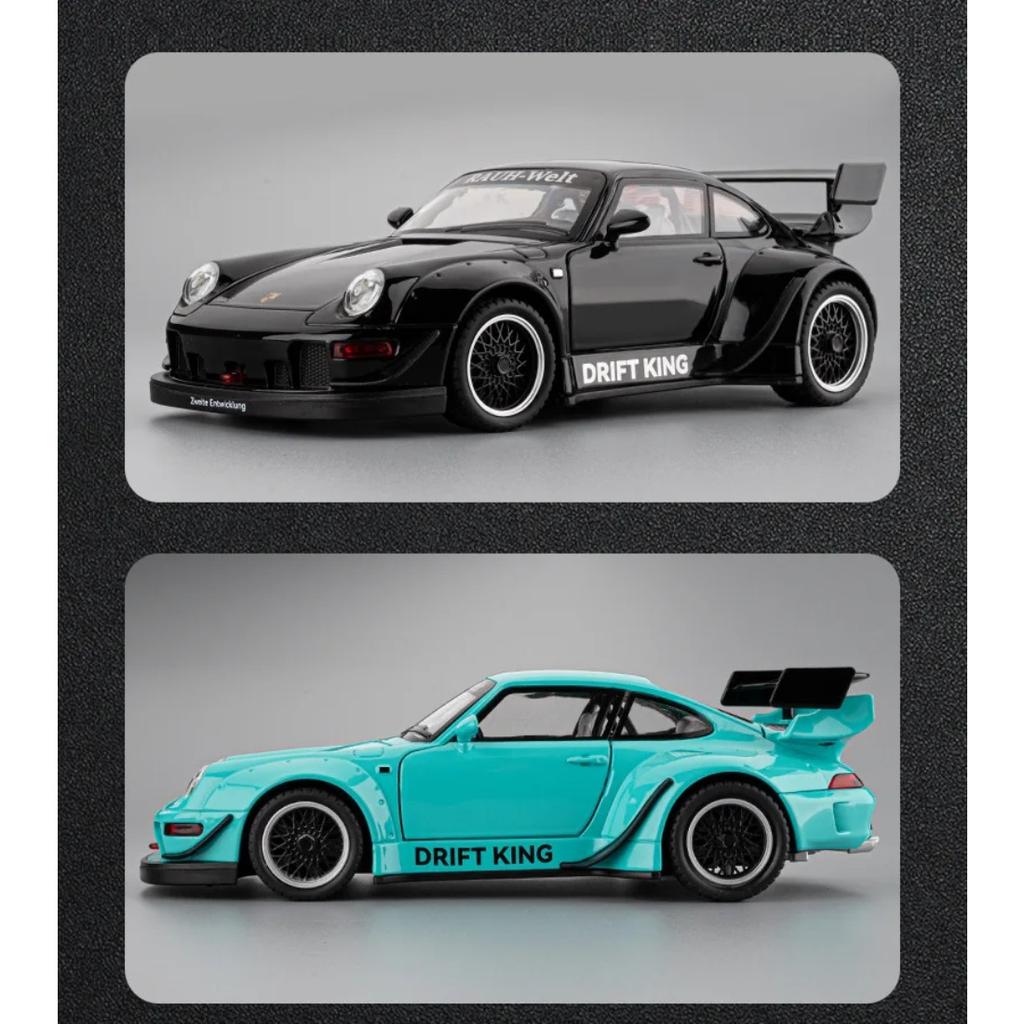 1/22 Porsche 993 RWB 911 Supercar Alloy Model Car Toy Diecasts Metal Casting Sound and Light Car Toys for Children Vehicle