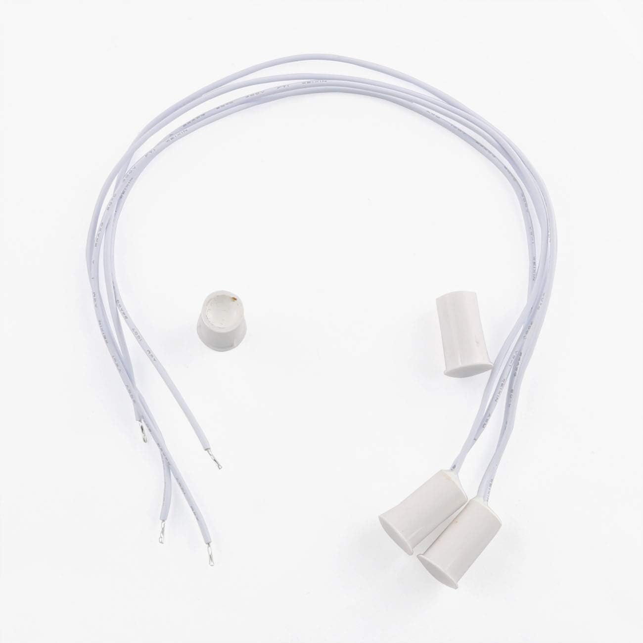 E-outstanding 2 Pcs Recessed Door Window Magnetic Switch Wired Home Security Alarm Contact Sensor, White