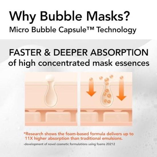 Official MENOKIN 30-Second Quick Bubble Mask Lift 95ml Ultra-Low Molecular Collagen Firmness Elasticity Moisture Shine Pack Foam Time-Saving Skin Care