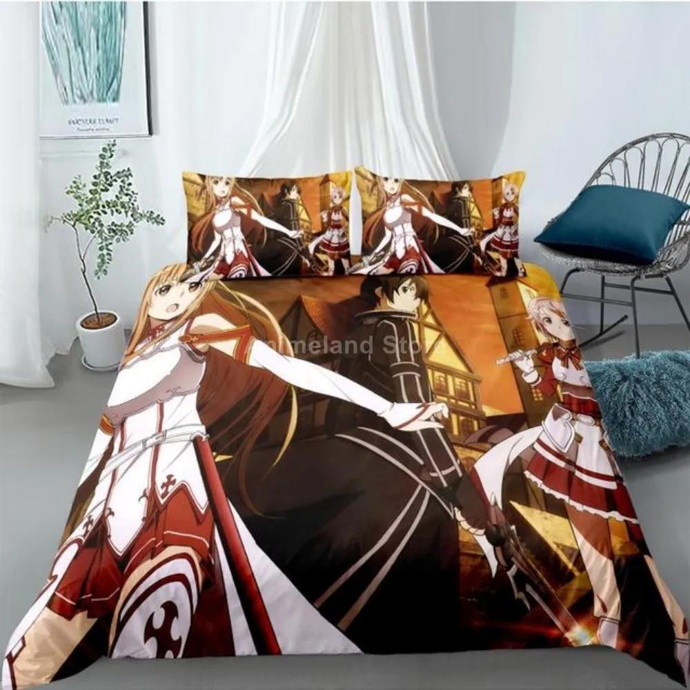 

Sword Art Online Anime Bedding Set Duvet Cover Quilt Linen Home Decor Twin Queen King Size Cartoon Gift 70x133cm 2pcs