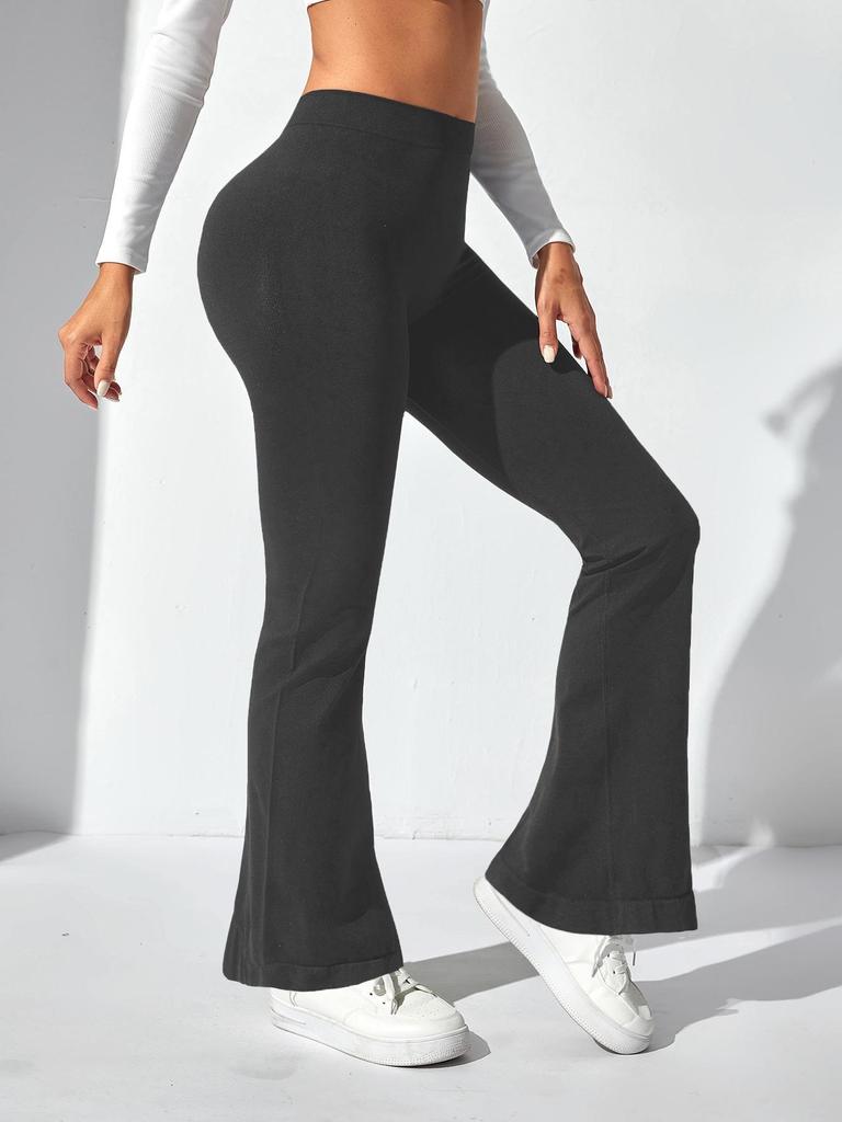 High Waist Deep V Flare Yoga Pants with Tummy Control and High Elasticity for Women