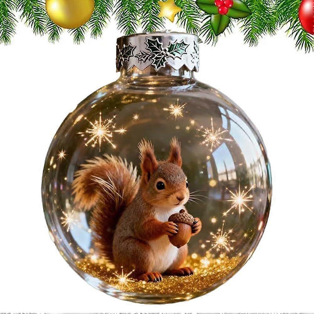 6pc Funny Highland Cow Ornament 2025, Christmas Baubles Transparent Christmas Balls, Christmas Tree Hanging Ornament, 2026 Wildlife Wonders Collection