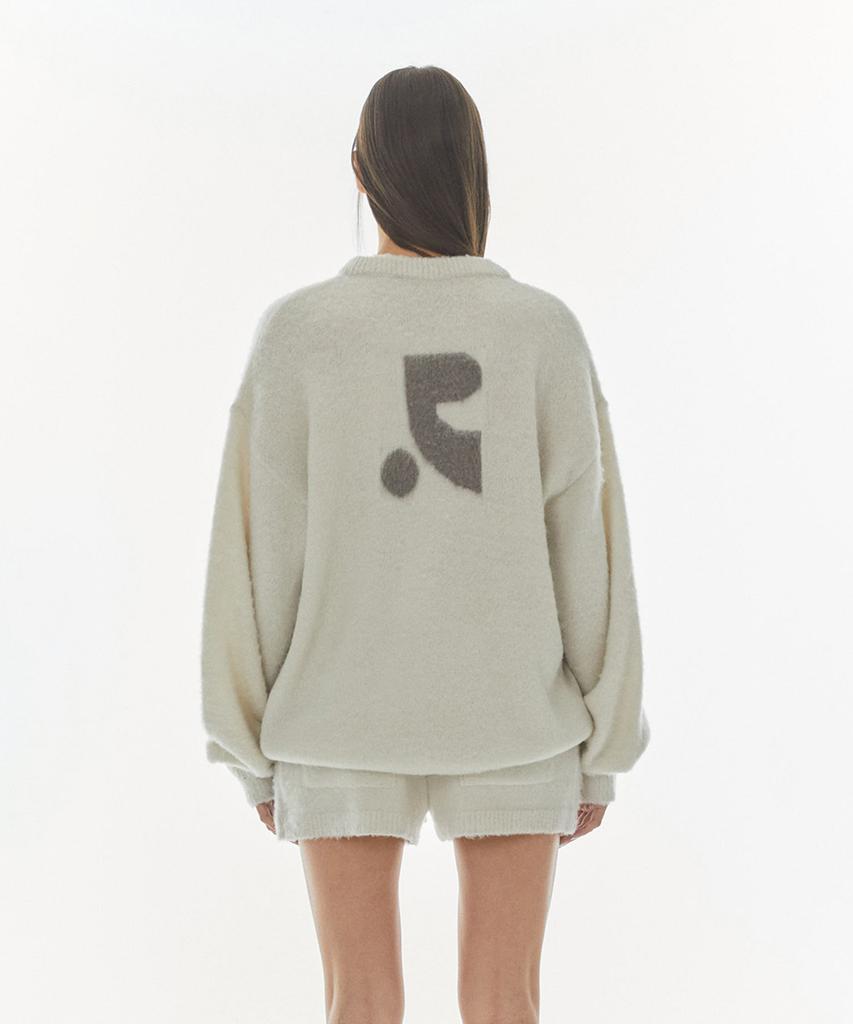 REST&RECREATION Hairy Jacquard Knit Top - Gray