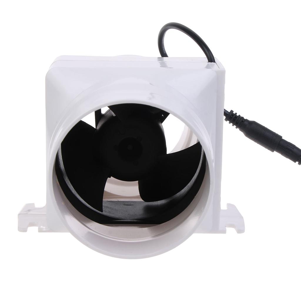 Inline Duct Fan 12V 10W Silent Exhaust Blower Quiet Air Circulation Fan Simple Use for Hydroponic Tent & Small Spaces