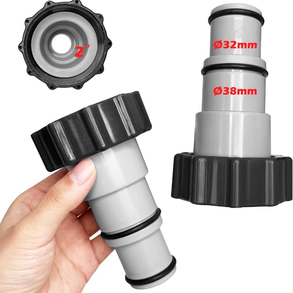 Pool Hose Adapter,Adapter for Pool,Hose Adapter with Inner Thread to Screw,For Ø 32 And 38mm Pool Hose(2pcs)