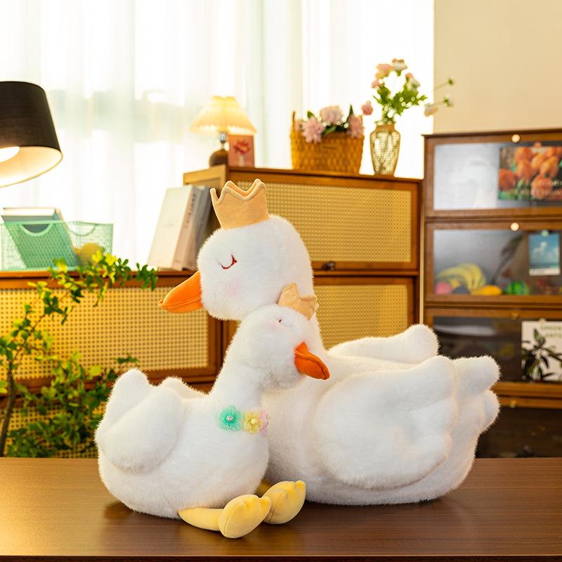New Cute Big White Goose Doll Creative Plush Toy Swan Doll Children's Doll Little Duck Birthday Gift