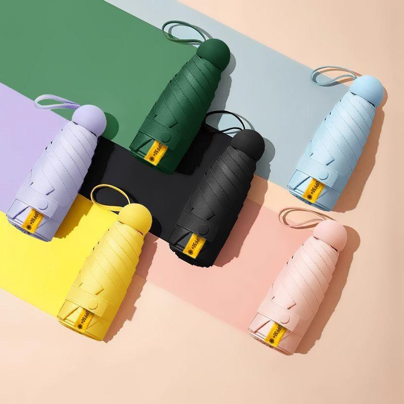 Kompaktowy Mini Parasol Podróżny Parasol Ochrona UV 5-krotny Ultralekki Parasol Przeciwsłoneczny Przenośny Manualny