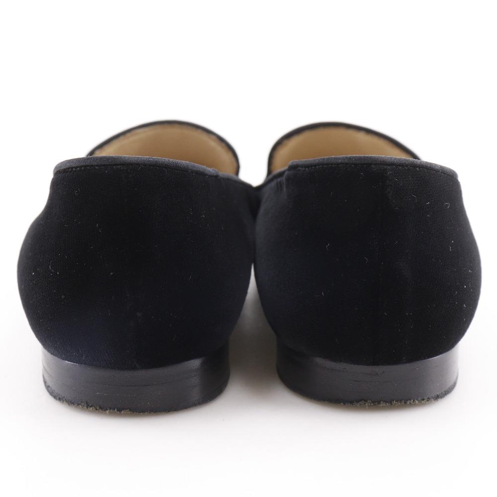 Chanel נעלי לופרס COCO Mark נעלי אופרה קטיפה שחורה נשים משומשות