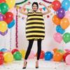 Honeybee Costume Bees Antenna Headband Cap Bumble Bees Wing Tunics 3pcs Bees Costume Kit for Halloween Cosplay Party