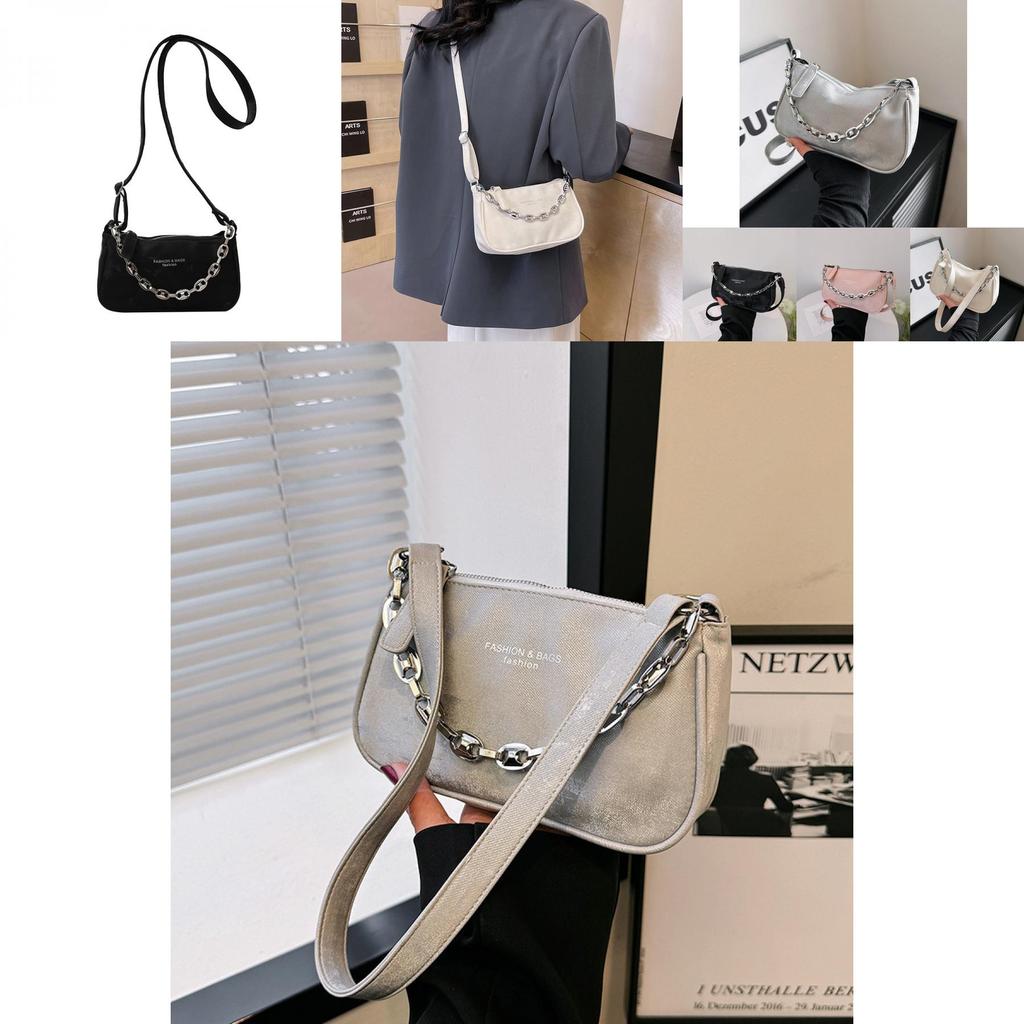 Trendy Spring 2024 Minimalist Pu Leather Shoulder Bag Fashionable Chain Crossbody Bag For Women