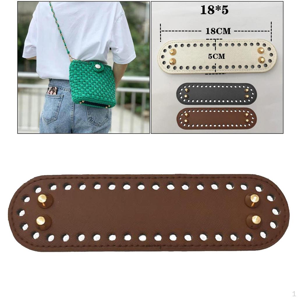 18x5cm 7.09x1.97 Inch Crochet Bag Bottom Leather Bottoms for Bags Cushion Base with Holes and